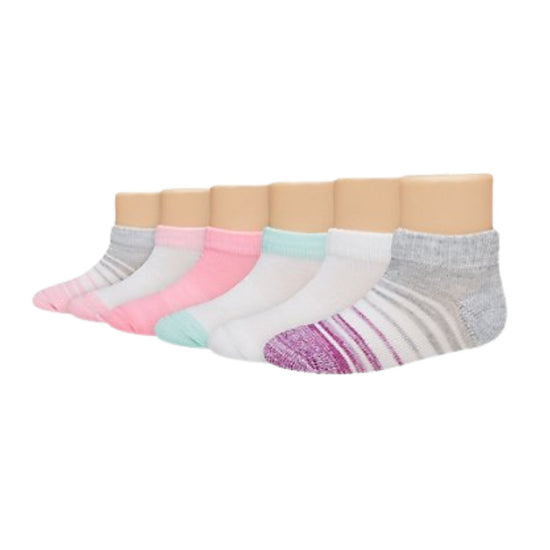 HANES Baby Girl Low Cut Socks 6 Pack