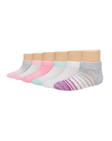 HANES Baby Girl Low Cut Socks 6 Pack