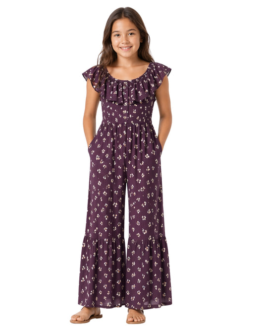 JUSTICE Kids Girls Sleeveless Floral Overall