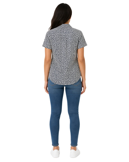 LIZ CLAIBORNE Women Graphic Short Sleeve Shirt