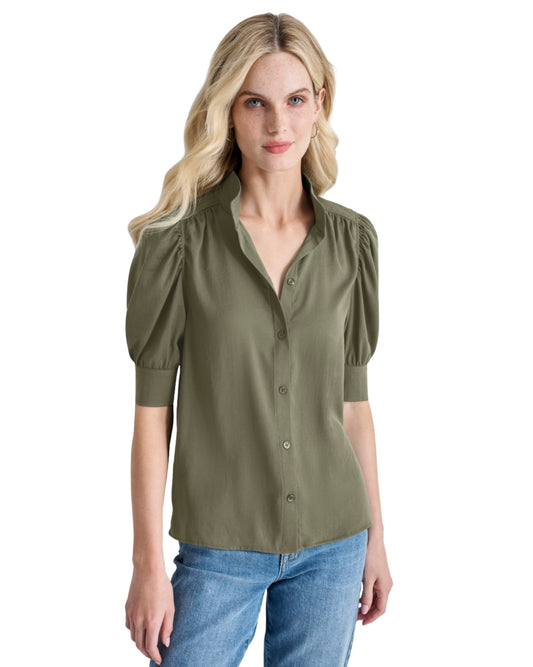 DKNY Women Stand Collar Shirt