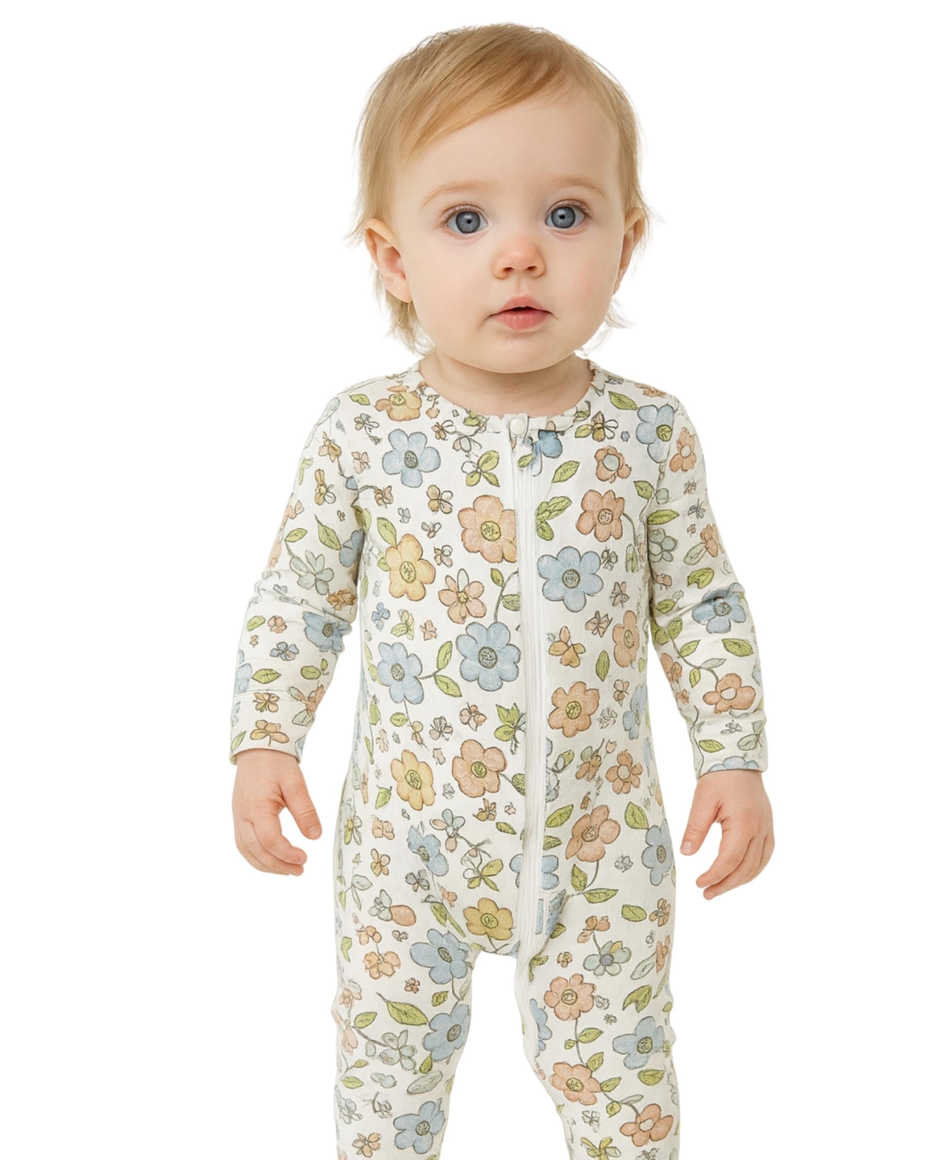 ROCKETS OF AWESOME MINI Baby Girls Floral Overall
