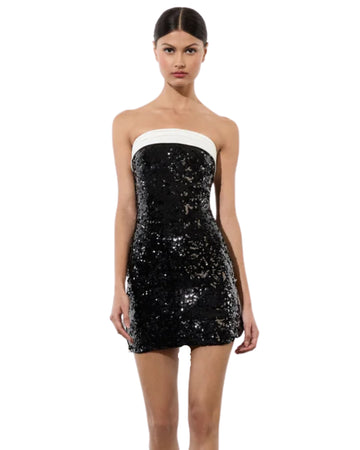 ALICE & OLIVIA Women Sibella Sequin Bow Strapless Dress
