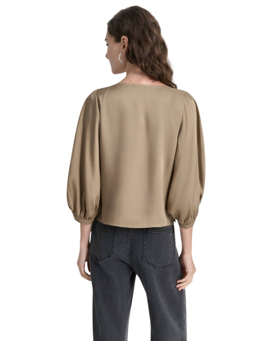 DKNY Women 3/4 Puff Sleeve Top