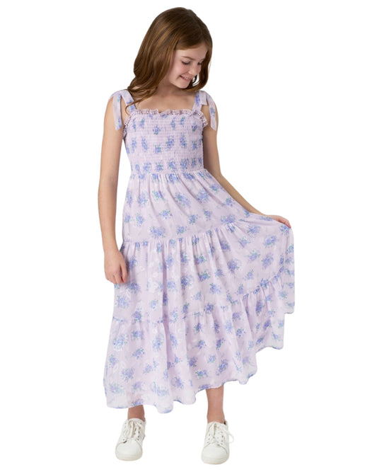 RARE EDITIONS Girls Floral Burnout Maxi Dress