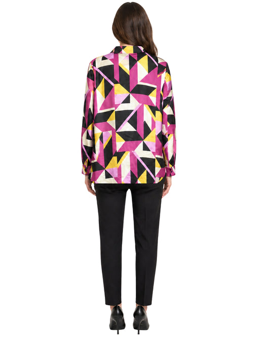 KARL LAGERFELD Women Bold Geometric Pattern Shirt