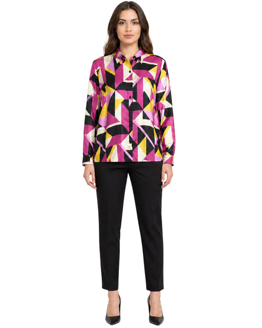 KARL LAGERFELD Women Bold Geometric Pattern Shirt