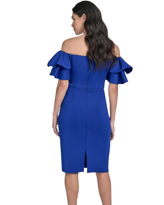 ELIZA J Women Ruffle-Sleeve Sheath Dress
