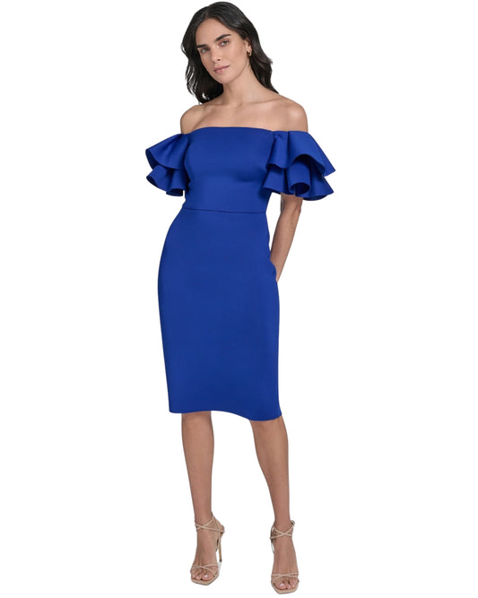 ELIZA J Women Ruffle-Sleeve Sheath Dress