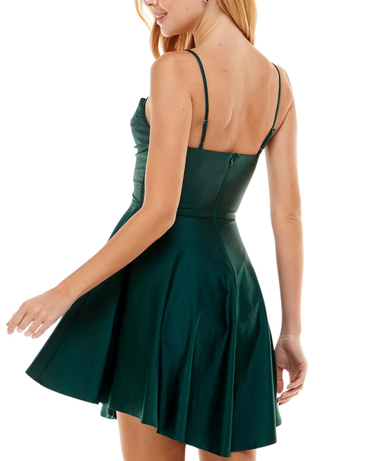CITY STUDIO Women Draped-Top Skater Dress