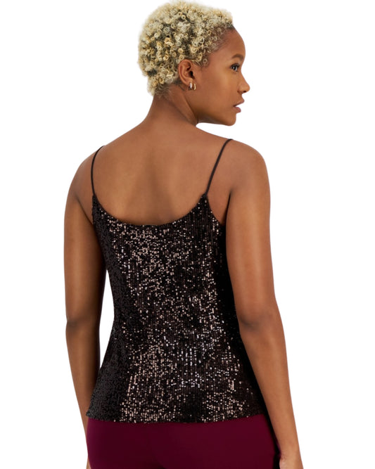 BAR III Women Sleeveless Sequin T-Shirt