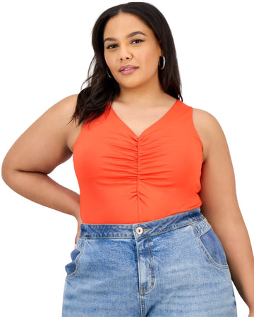 BAR III Women V Neck Sleeveless T-Shirt