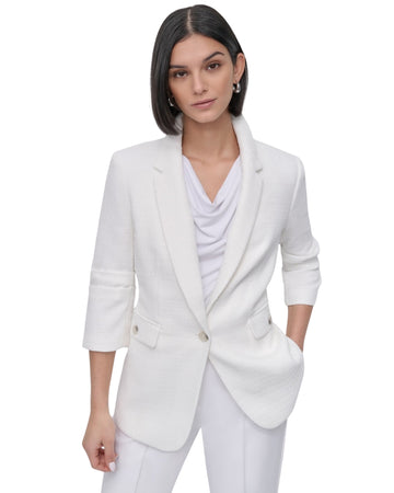 DKNY Women Ruched-Sleeve Blazer