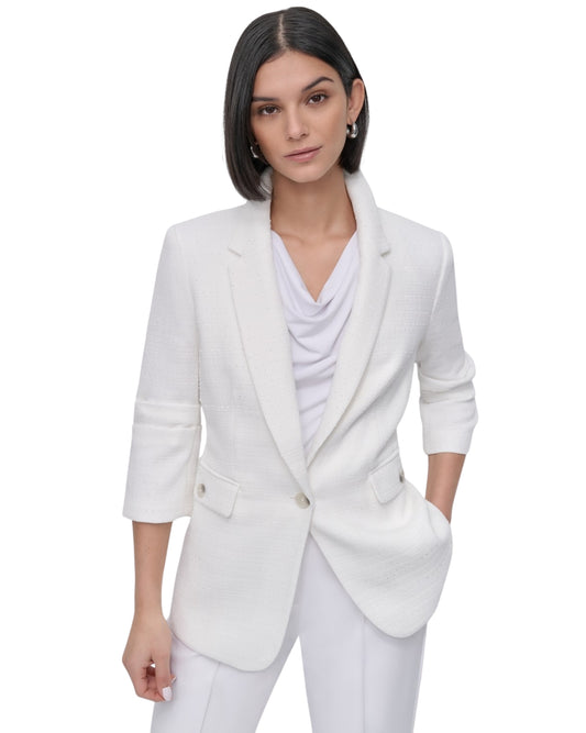 DKNY Women Ruched-Sleeve Blazer