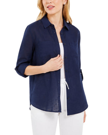 CHARTER CLUB Women Linen Shirt