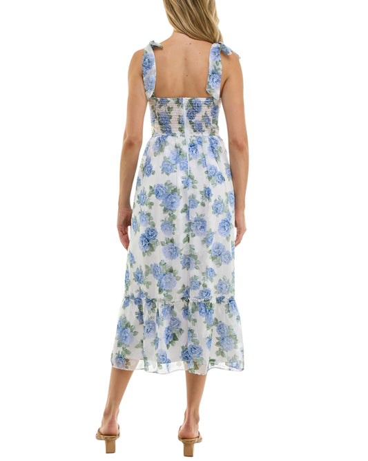 BCX Women Floral Print Jacquard Sleeveless Fit & Flare Dress