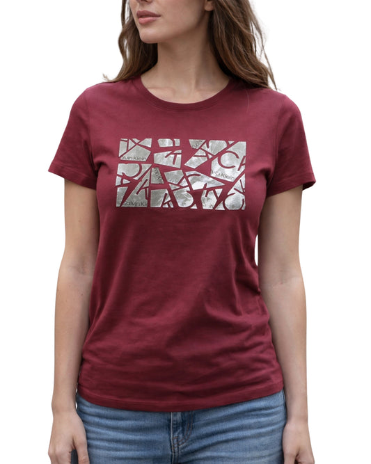 CALVIN KLEIN Women Glitter Logo T-Shirt