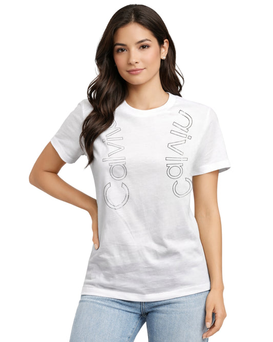 CK CALVIN KLEIN Women Upper Sides Logo T-Shirt