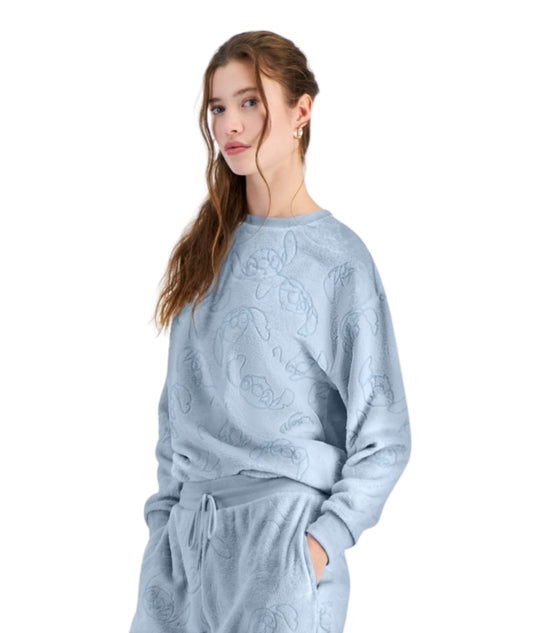 DISNEY STITCH Women Embossed Velour T-Shirt