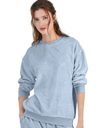 DISNEY STITCH Women Embossed Velour T-Shirt