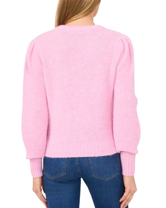 CECE Women Floral Appliqué Details Sweater