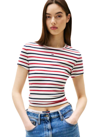 TOMMY HILFIGER Women Stretch Short Sleeve T-Shirt