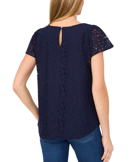 CECE Women Crewneck Flutter Sleeve T-Shirt