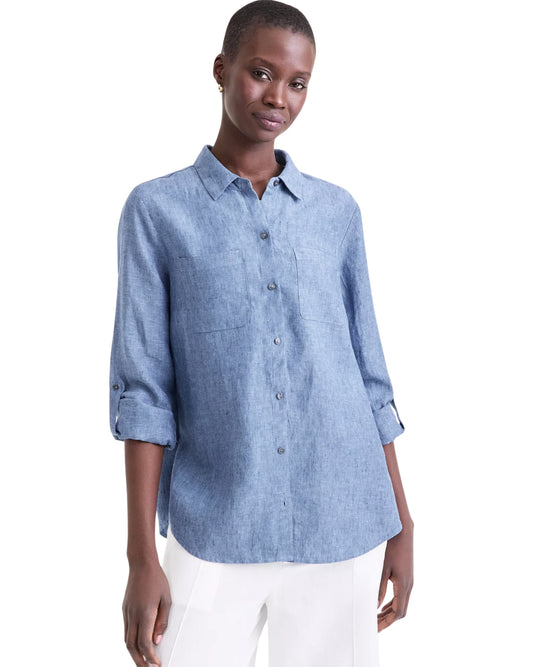 CHARTER CLUB Women Linen Shirt