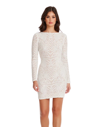 DRESS THE POPULATION Women Deco Sequin Dress