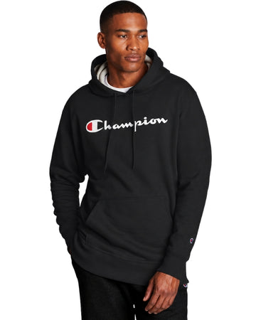 CHAMPION Men Front Large Champion Script Logo Hoodie