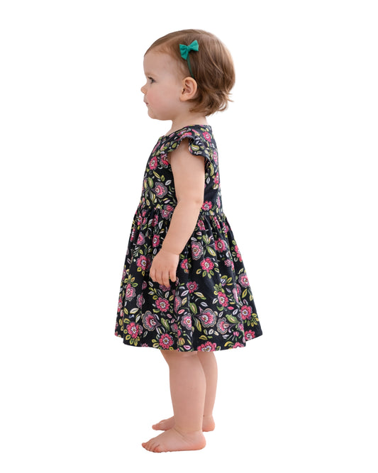 DOT DOT SMILE Baby Girls Floral Design Dress