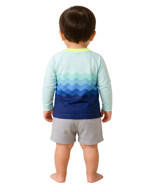 ROCKETS OF AWESOME Baby Boys Wave Graphic Swim T-Shirt