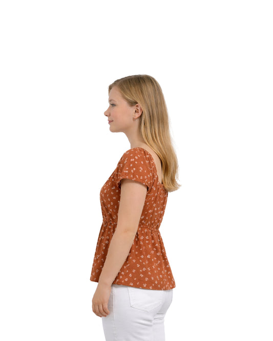 THERE ABOUTS Big Girls Flowery T-Shirt