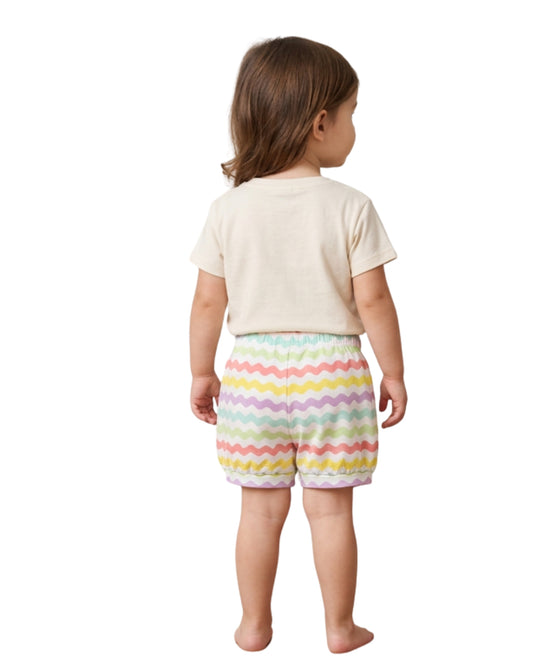 OKIE DOKIE Baby Girls Designed Stripped Short