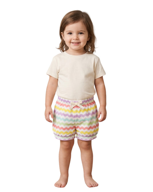 OKIE DOKIE Baby Girls Designed Stripped Short