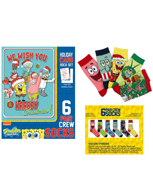 NICKELODEON SpongeBob Boys Socks 6 Pairs