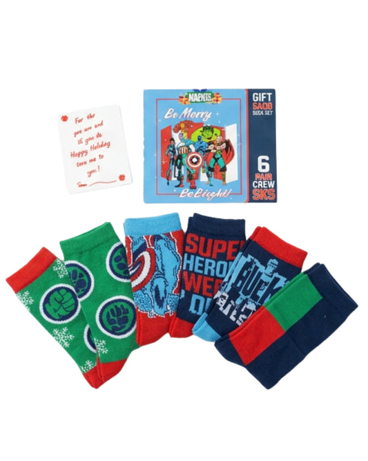 Marvel Kids Boys Socks 6 Pairs