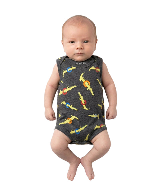 OKIE DOKIE Baby Boys Crocodile Graphic Overall
