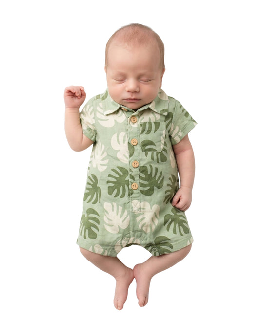 OKIE DOKIE Baby Boys Leaves Prints Overall