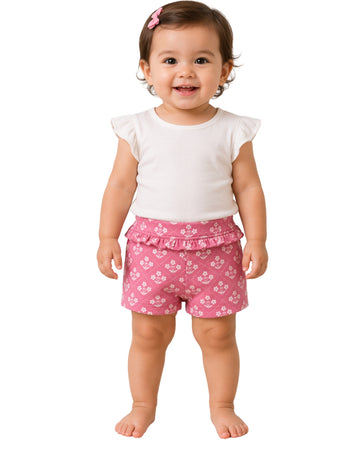 C & A Baby Girls Flower Casual Short