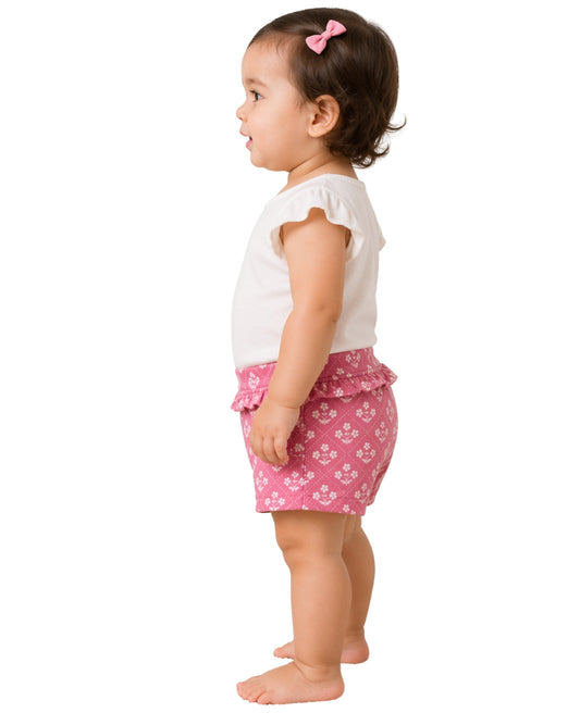 C & A Baby Girls Flower Casual Short