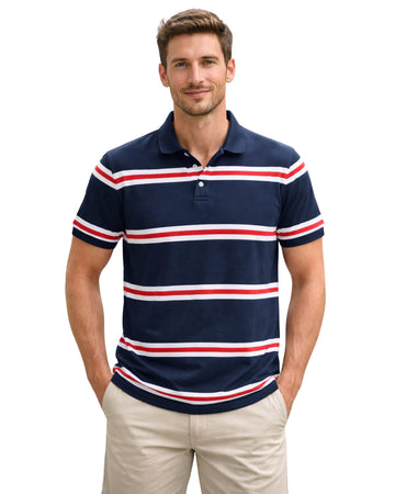KIABI Men Stripe Casual Polo Shirt