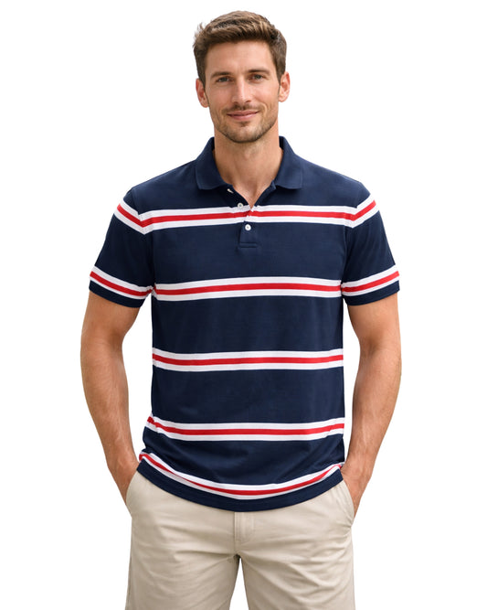 KIABI Men Stripe Casual Polo Shirt
