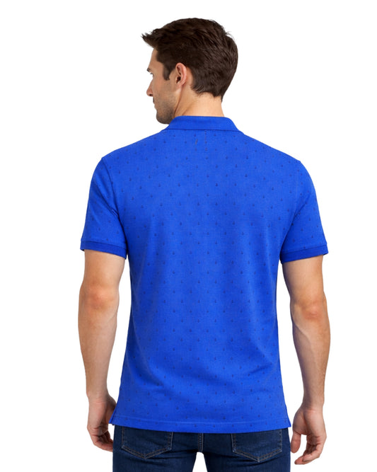 KIABI Men Allover Micro Anchor Pattern Polo Shirt