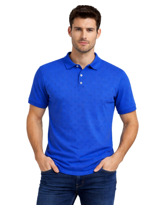KIABI Men Allover Micro Anchor Pattern Polo Shirt