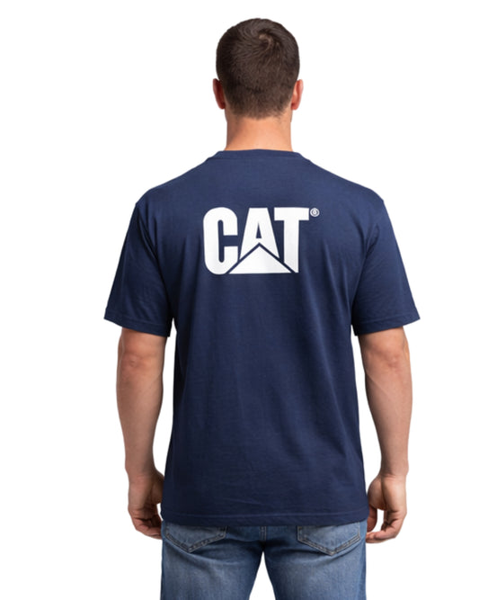 CAT Men Chest & Back Logo T-Shirt
