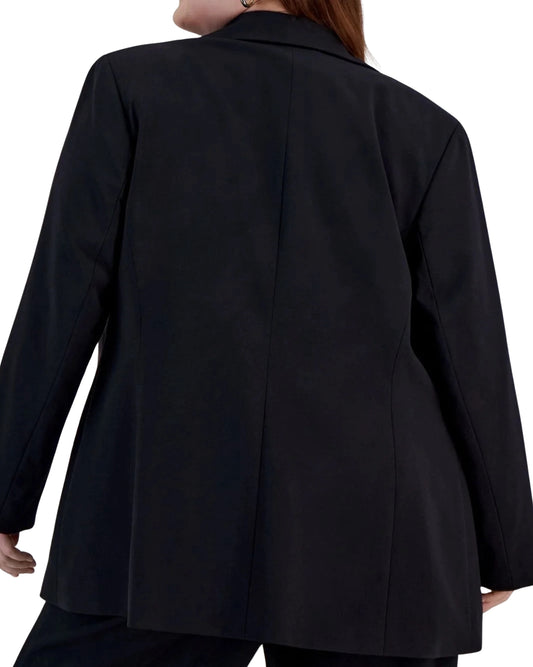 BAR III Women Stretch Double-Breasted Blazer