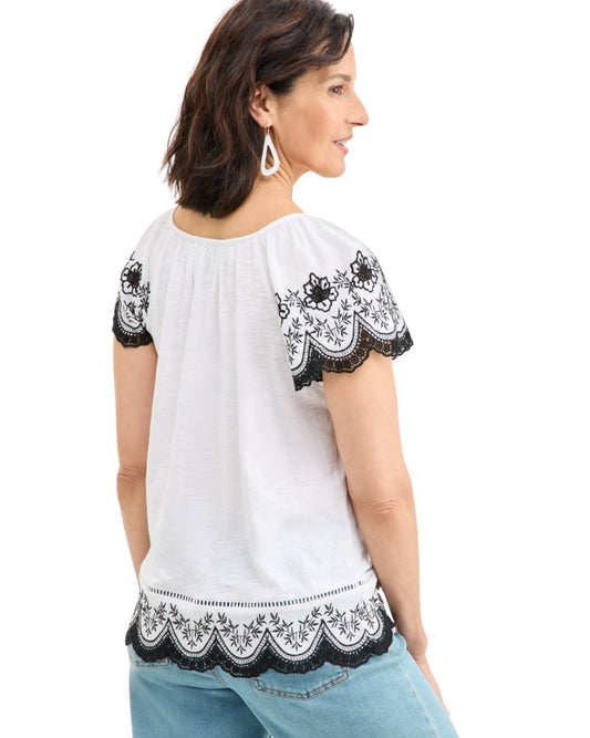 STYLE & CO Women Embroidered Blouse