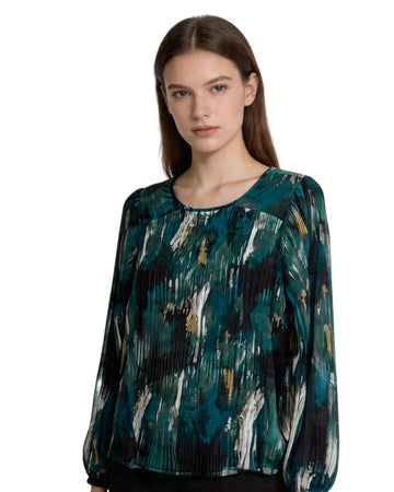 CK CALVIN KLEIN Women Printed Pleated Top