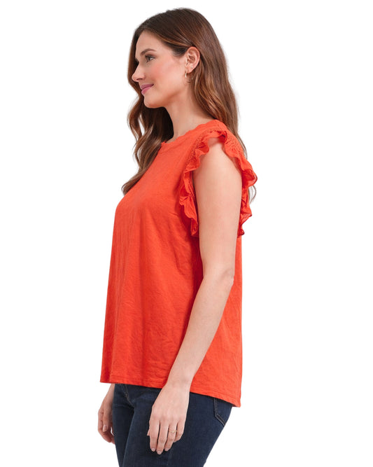 KARL LAGERFELD Women Ruffle Sleeves T-Shirt